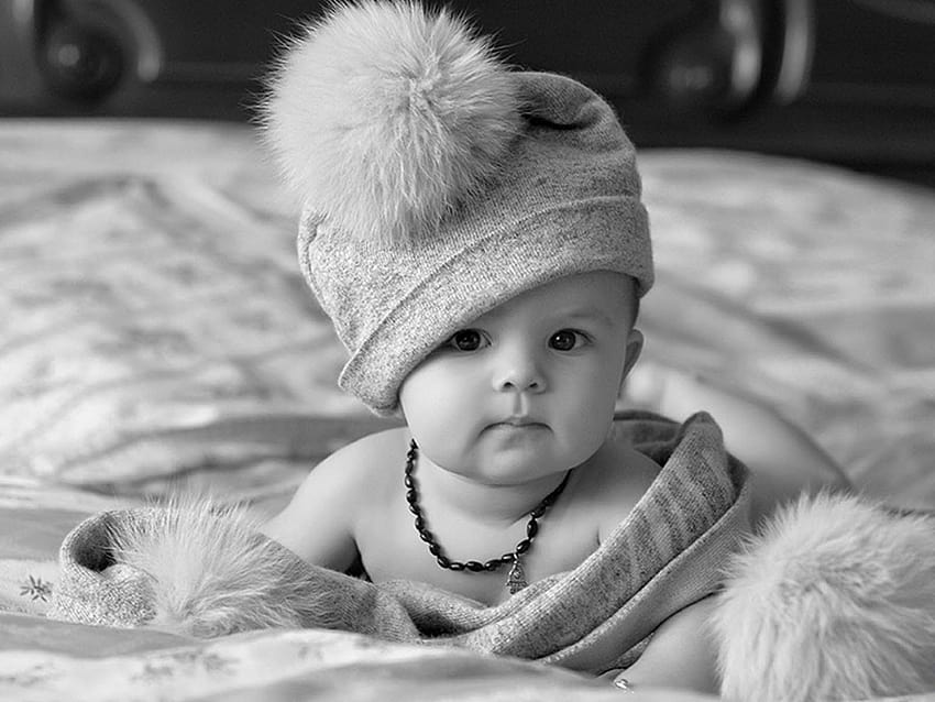 Cute Baby Black And White, gadis kecil berkulit hitam Wallpaper HD