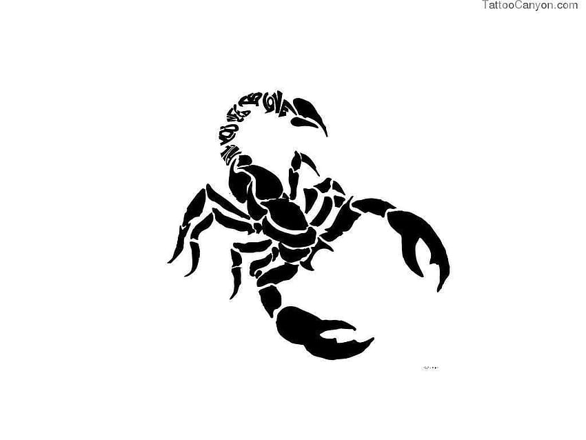 Entwirft die Kontur des Skorpion-Tattoos HD-Hintergrundbild