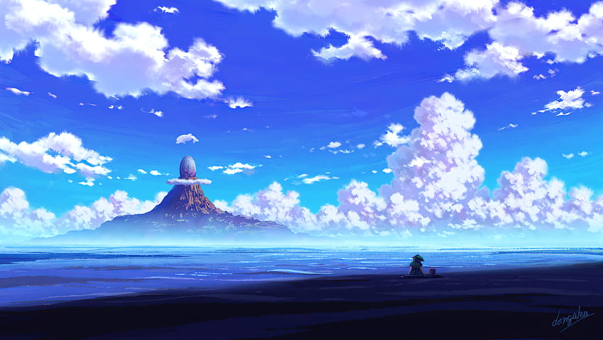 1360x768 Anime Scenery Sitting Laptop , Backgrounds, and, anime landscape HD wallpaper