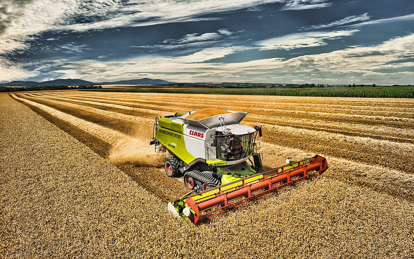 CLAAS Lexion 670, grain harvesting, R, 2019 combines , agricultural machinery, wheat harvest, combine harvester, Combine in the field, agriculture, CLAAS with resolution 2880x1800. High Quality HD wallpaper
