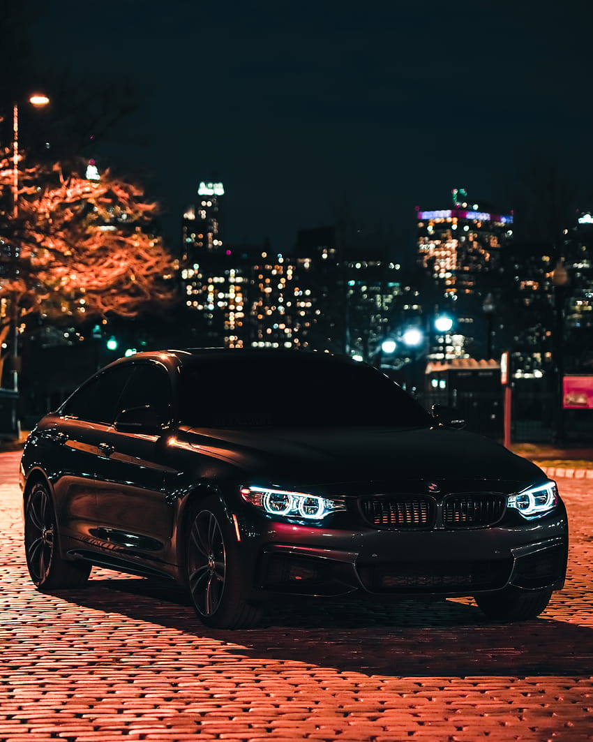 BMW M3 , Black Edition, Noche, Luces de la ciudad, Coches, bmw night fondo de pantalla del teléfono