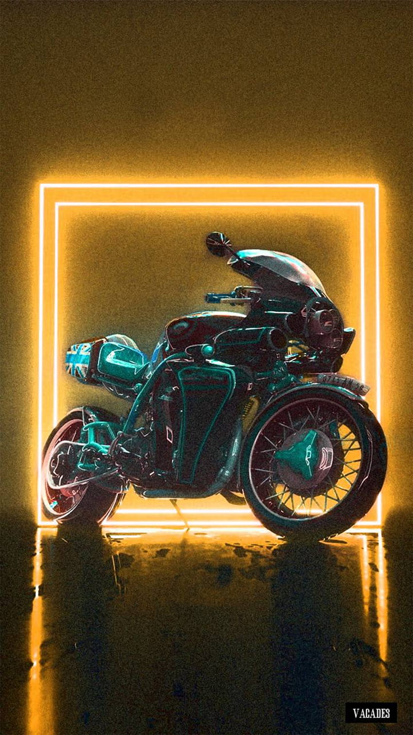 Neon Motorcycle, neon biker HD phone wallpaper