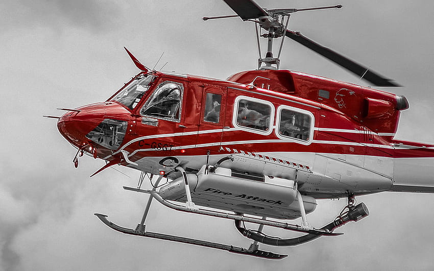 Bell 212, helikopter pemadam kebakaran, Bell, penerbangan sipil, Bell Helicopter dengan resolusi 2560x1600. Kualitas tinggi Wallpaper HD