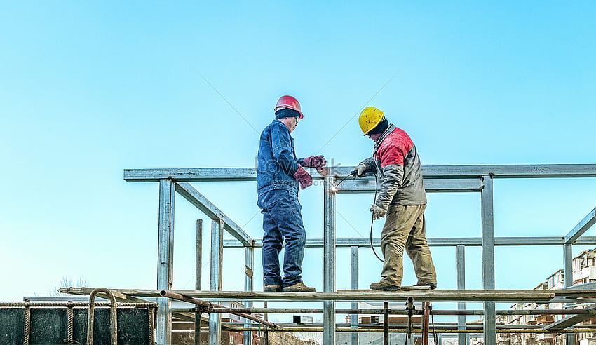 High Rise Building Site Construction Welding Work And, construction workers HD wallpaper
