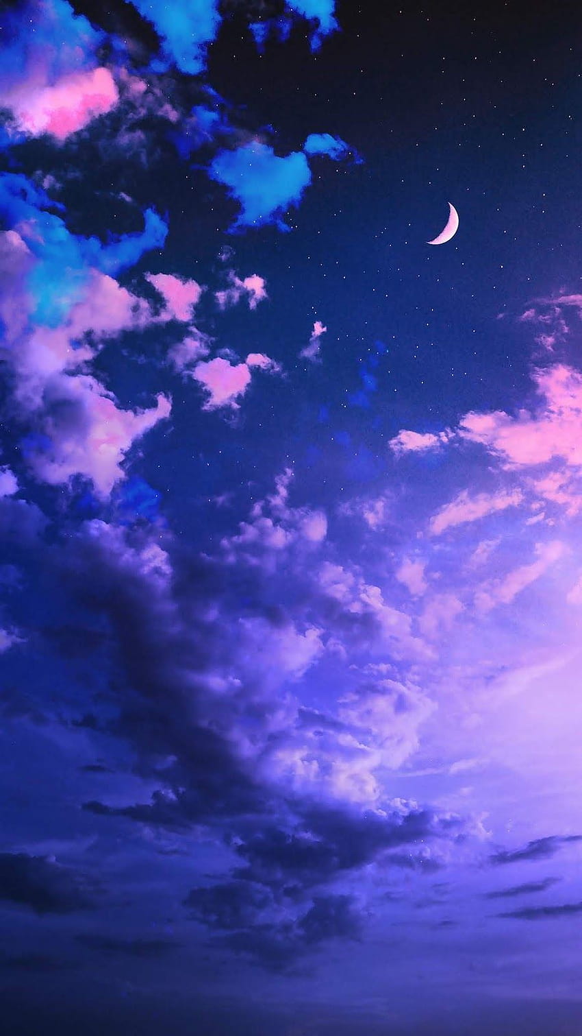 Under night sky, purple aesthetic night sky HD phone wallpaper ...