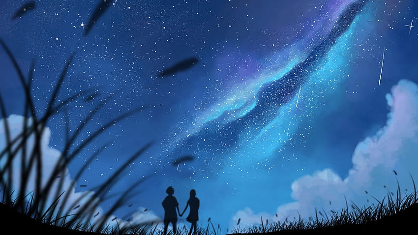 Couple, Silhouette, Starry sky, Nebula, Milky way, milky way anime HD  wallpaper | Pxfuel