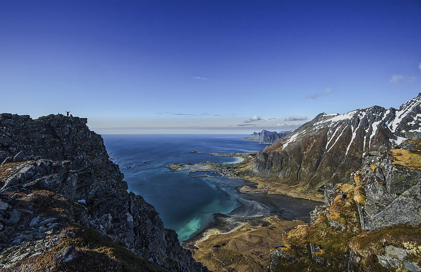 Arctic Scandinavia Volandstinden Seashore Lofoten Islands Norway HD wallpaper