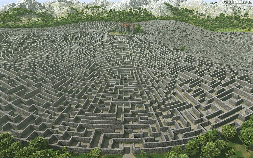 labyrinth art HD wallpaper