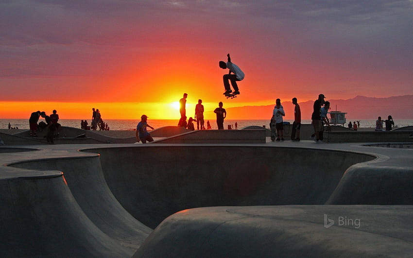 Skateboarding at Venice Beach, California HD wallpaper | Pxfuel