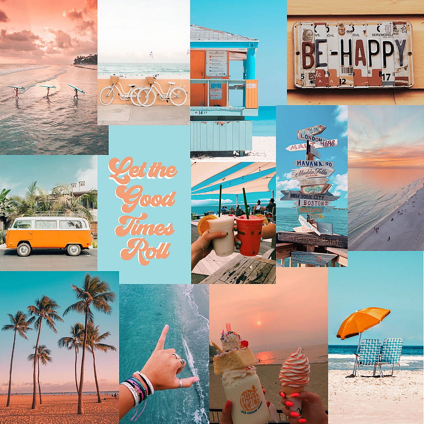 Summer vibes aesthetic august beach collage july june pretty  summer HD phone wallpaper  Peakpx