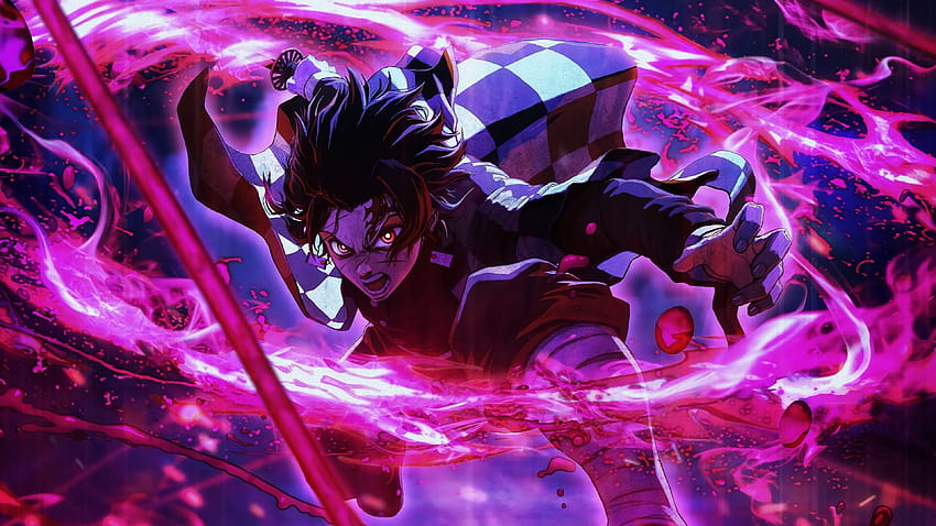 Tanjiro flaming sword черный клевер аста demon sword обои скачать, anime terbaik Wallpaper HD