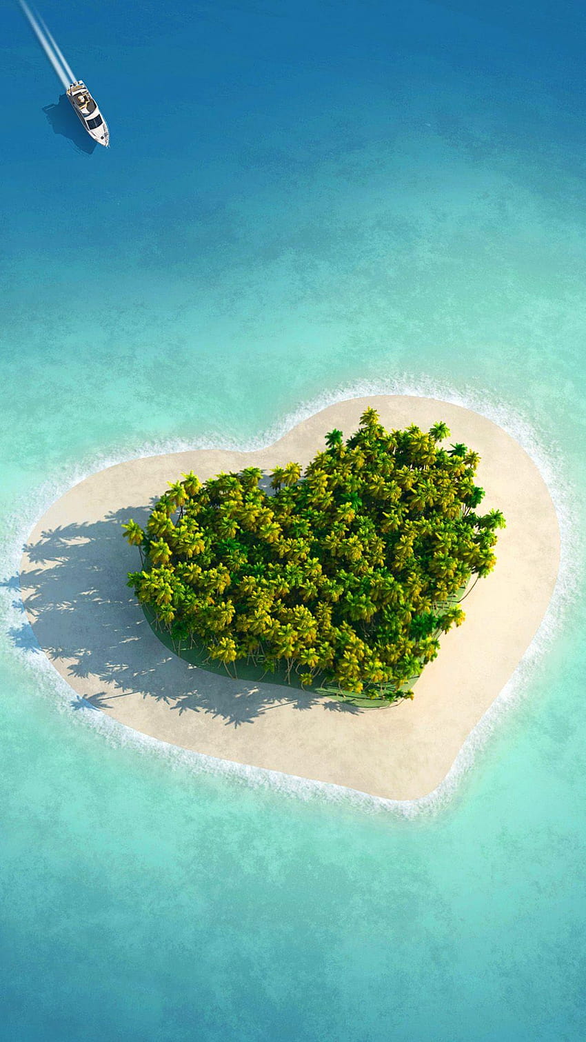 ↑↑TOCCA E SCARICA L'APP! Arte Creativa Isola Amore Cuore Natura, isola dell'amore Sfondo del telefono HD