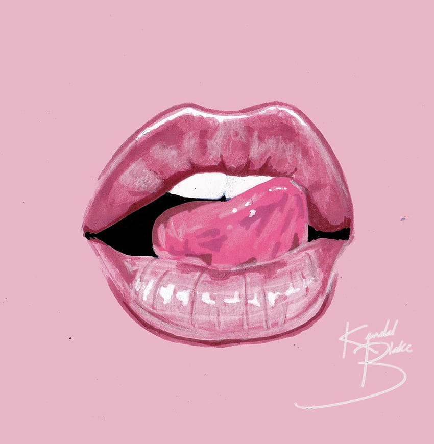 lips with pink lipstick seamless pattern. mouth illustration hand drawn in  cartoon style 10449420 Vector Art at Vecteezy