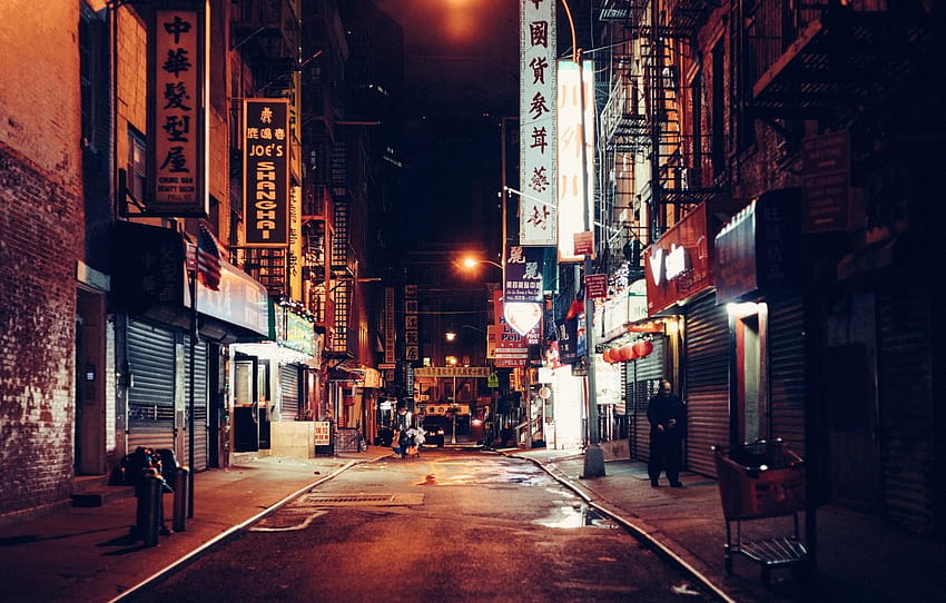 ışıklar, gece, New York, sokak, Çin mahallesi için, Çin mahallesi HD duvar kağıdı
