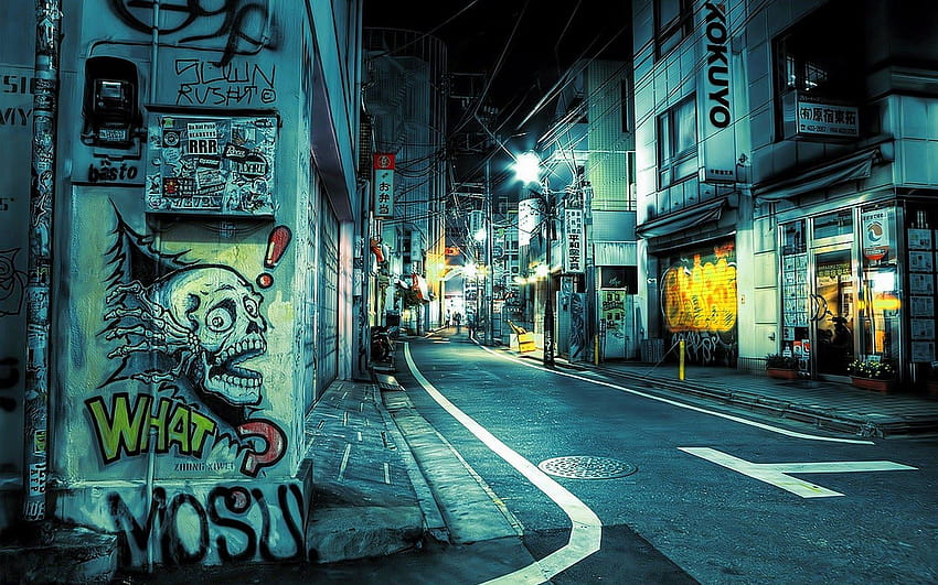 Представете си нощната улица в Токио, хараджуку HD тапет