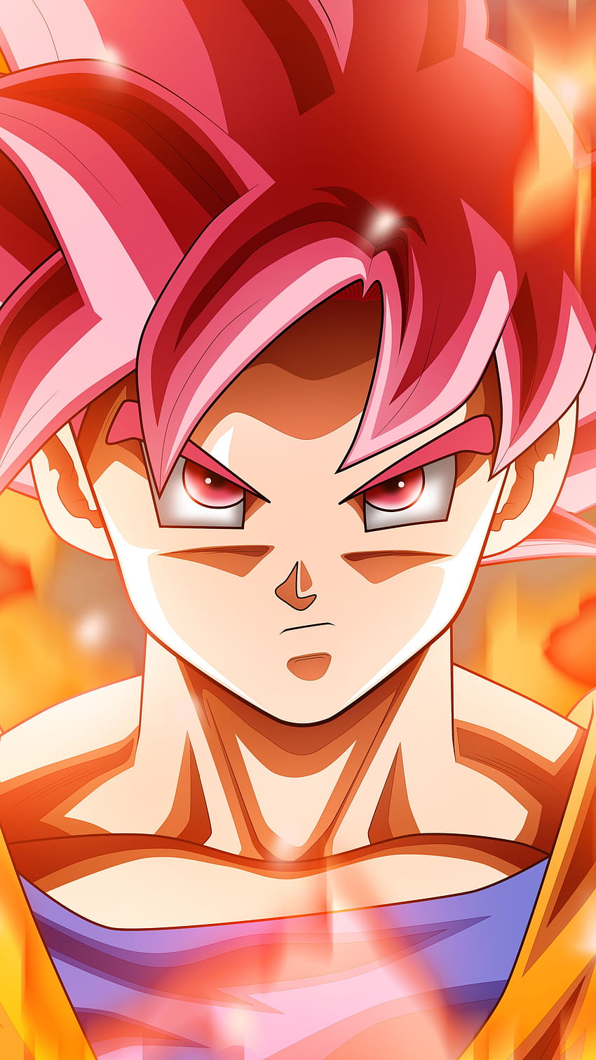 Goku, Fogo, Dragon Ball Super, Anime, goku super saiyan god red Papel de parede de celular HD
