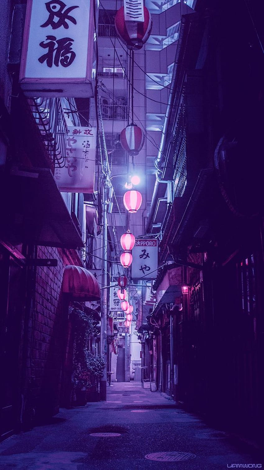 Liam Wong Pic na Twitterze, fioletowa estetyka Tokio Tapeta na telefon HD
