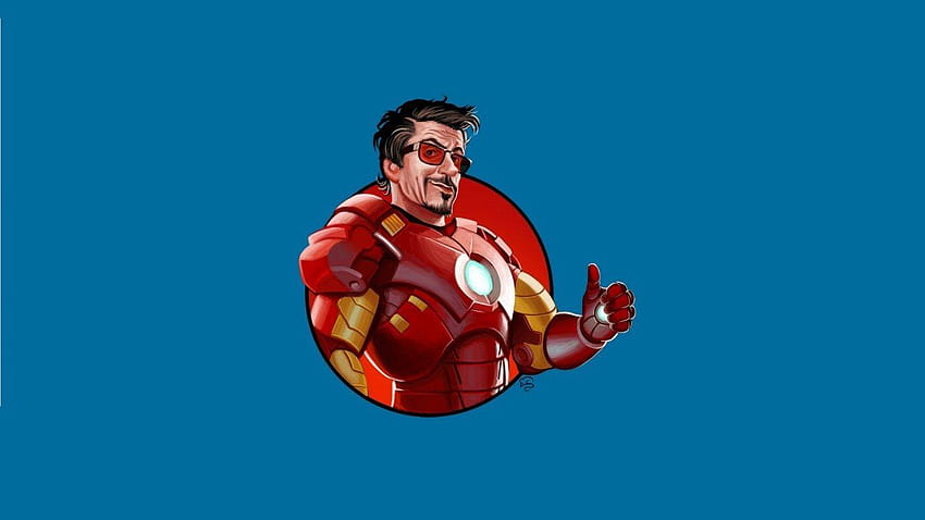 Backgrounds Iron Man Art Minimalism Tony Stark Blue Red Icon HD wallpaper