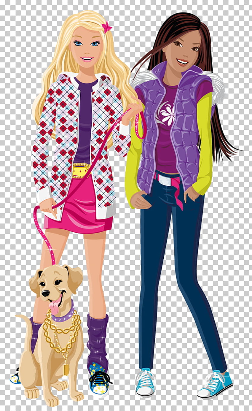 Barbie And Her Friend, cartoon friendship HD phone wallpaper