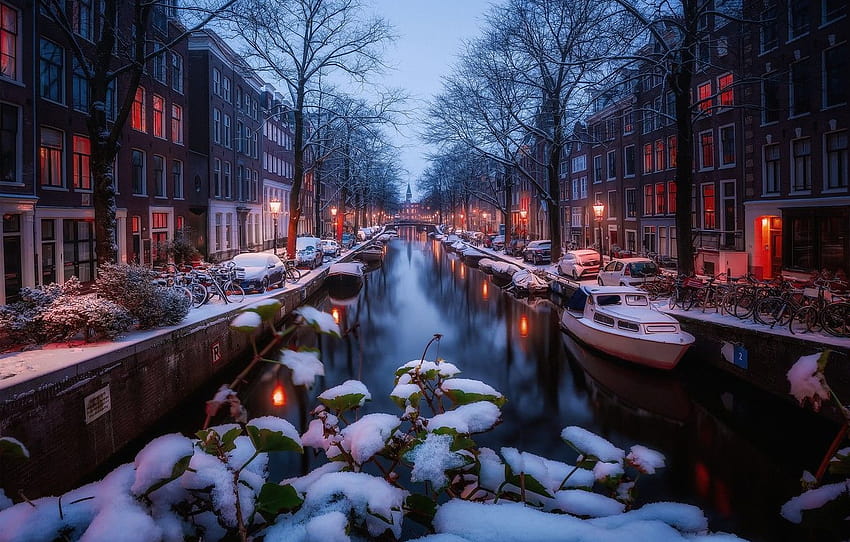 Amsterdam Winter HD wallpaper