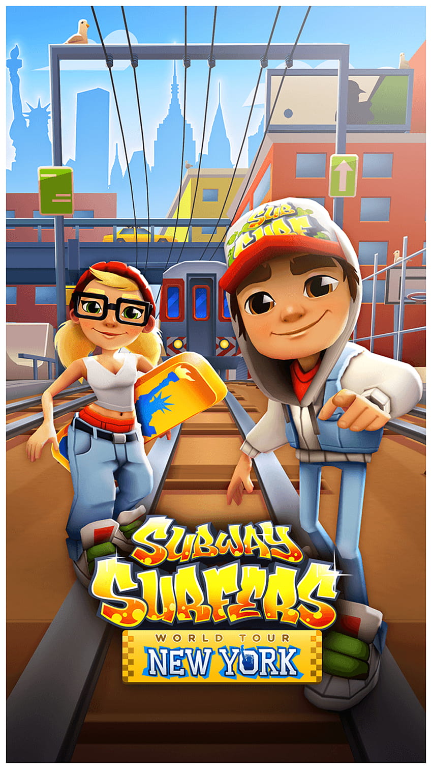 Subway Surfers New York 1.44.0 Mod APK เกมนักเล่นรถไฟใต้ดิน วอลล์เปเปอร์โทรศัพท์ HD