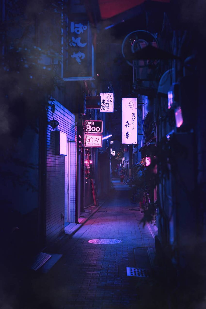 Tokyo Street Night gepostet von Michelle Peltier, Neon Japan Street Mobile HD-Handy-Hintergrundbild