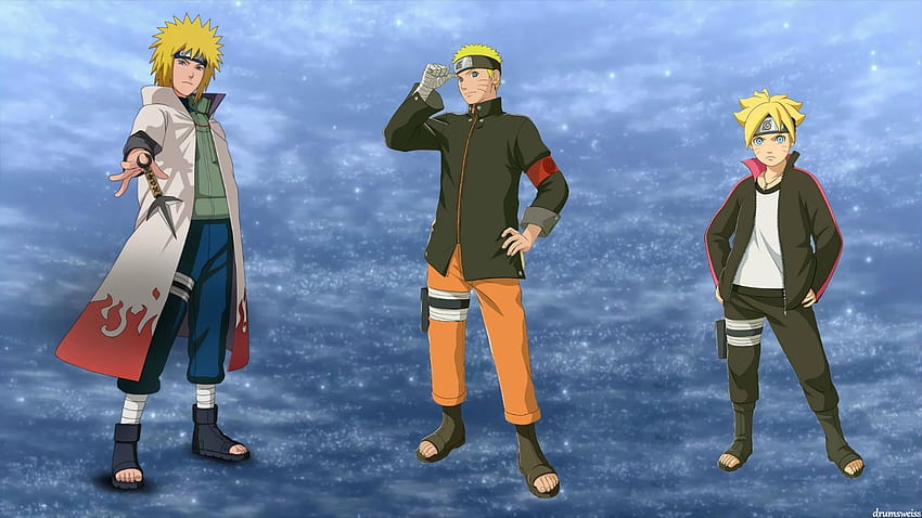 Minato, Naruto and Boruto ♡  Naruto uzumaki, Naruto mangá, Naruto mangá  colorido