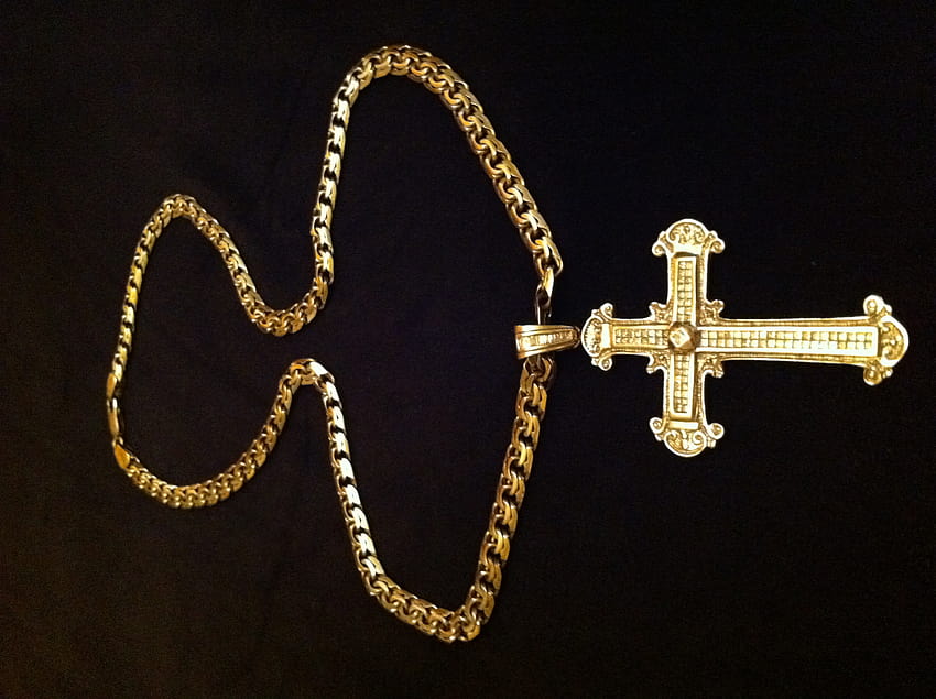 Collier et chaîne de croix d'or pour hommes, chaînes de diamants Fond d'écran HD