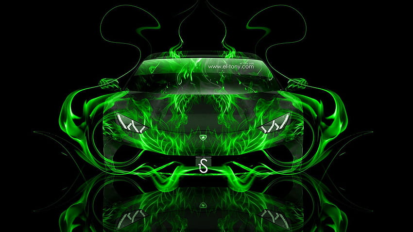 Lamborghini On Fire, пламтящо Lamborghini HD тапет