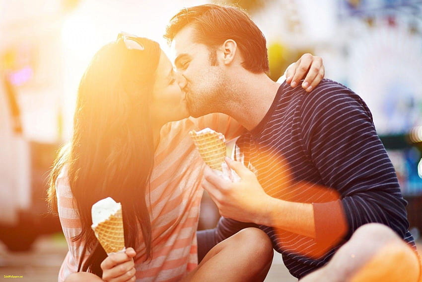 Beijo romântico nos lábios Melhor beijo fresco papel de parede HD