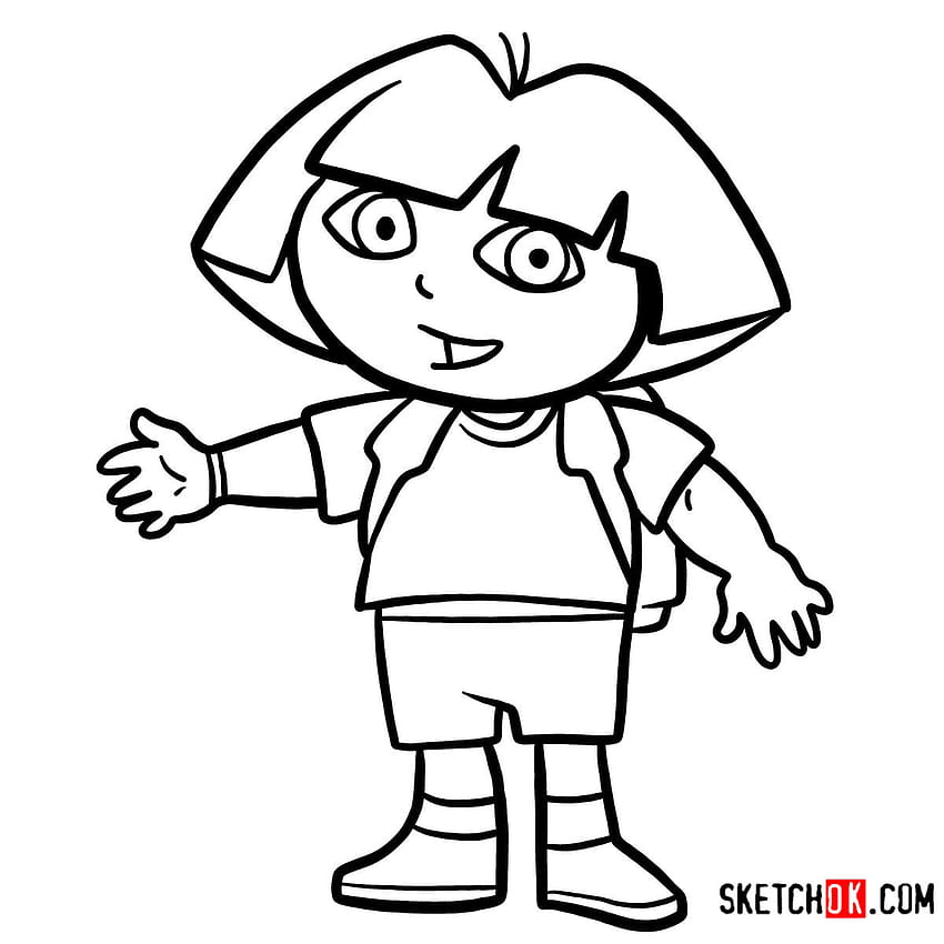 How to Draw Dora The Explorer | Easy Dora Drawing Step by Step - YouTube