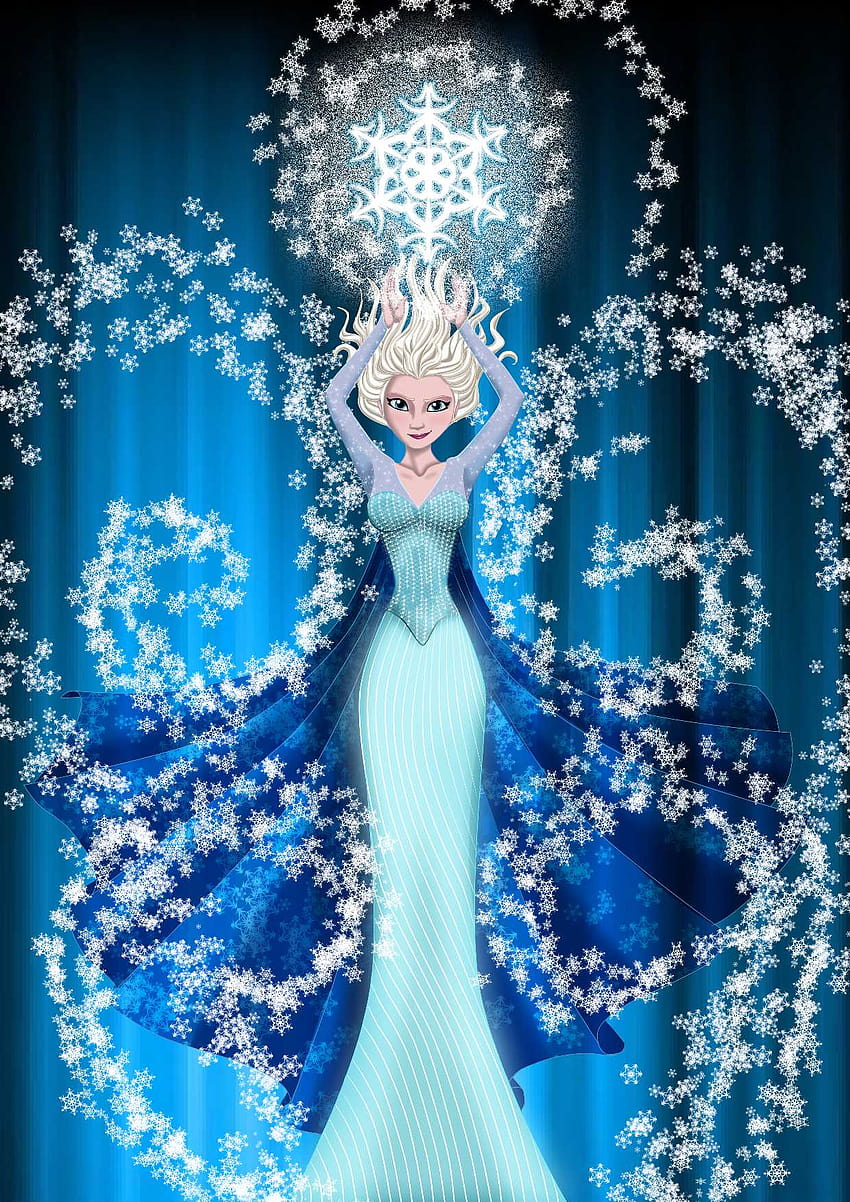 Frozen II Elsa Winter Blue Theme Dress Girls Size Medium 7 - 8