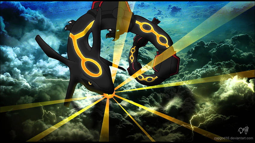 Free download Shiny Mega Rayquaza Black HD Png Download 800x600