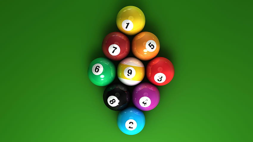 Nine Ball Rack, Billard 9 Kugeln HD-Hintergrundbild