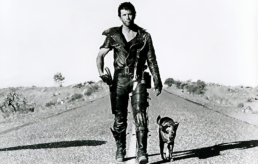 road, dog, art, postapocalyptic, Mel Gibson, Road warrior, Mel Gibson, Mad Max 2, Mad Max 2 , section фильмы, mad max 2 the road warrior HD wallpaper