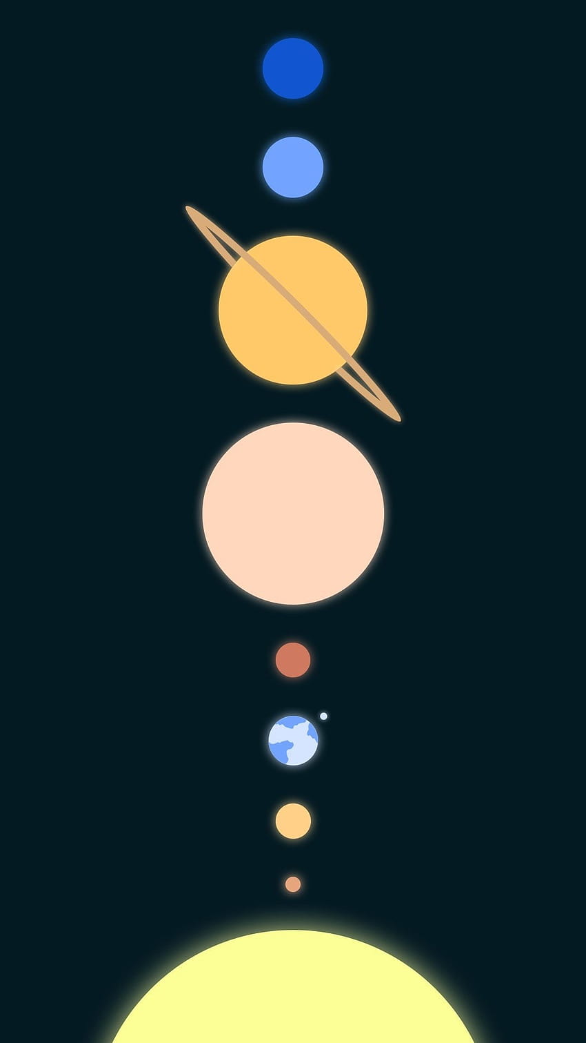 Solar System Minimal Android Backgrounds, solar system minimalist HD phone wallpaper