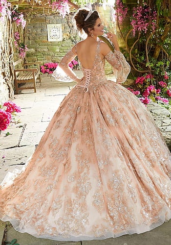 Orange Gown, dress, model, orange, gown, veil, bonito, woman, elegant,  graphy, HD wallpaper | Peakpx