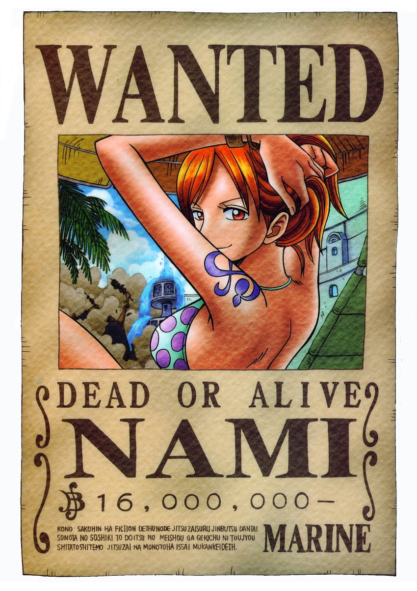 NARUTO: Recompensa Nami San One Piece, nami recompensa fondo de pantalla del teléfono