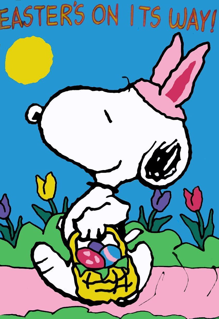 ੯ू•͡○ ̨͡ ₎᷄ᵌ ✯ Snoopy on Easter Day, its the easter beagle charlie brown HD phone wallpaper