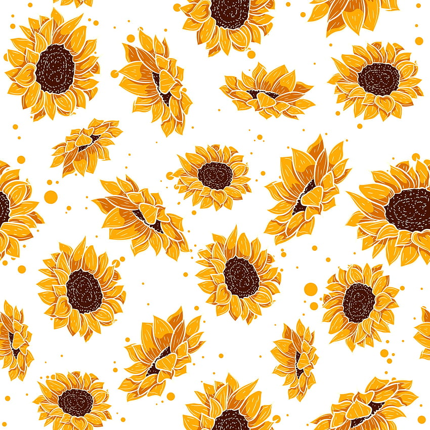 Yellow seamless pattern with tropical summer flowers. Floral repetition backgrounds with spring floral elements. Vector with sunflower and daisy plants in bloom. 2178071 Vector Art at Vecteezy, sunflower spring HD phone wallpaper