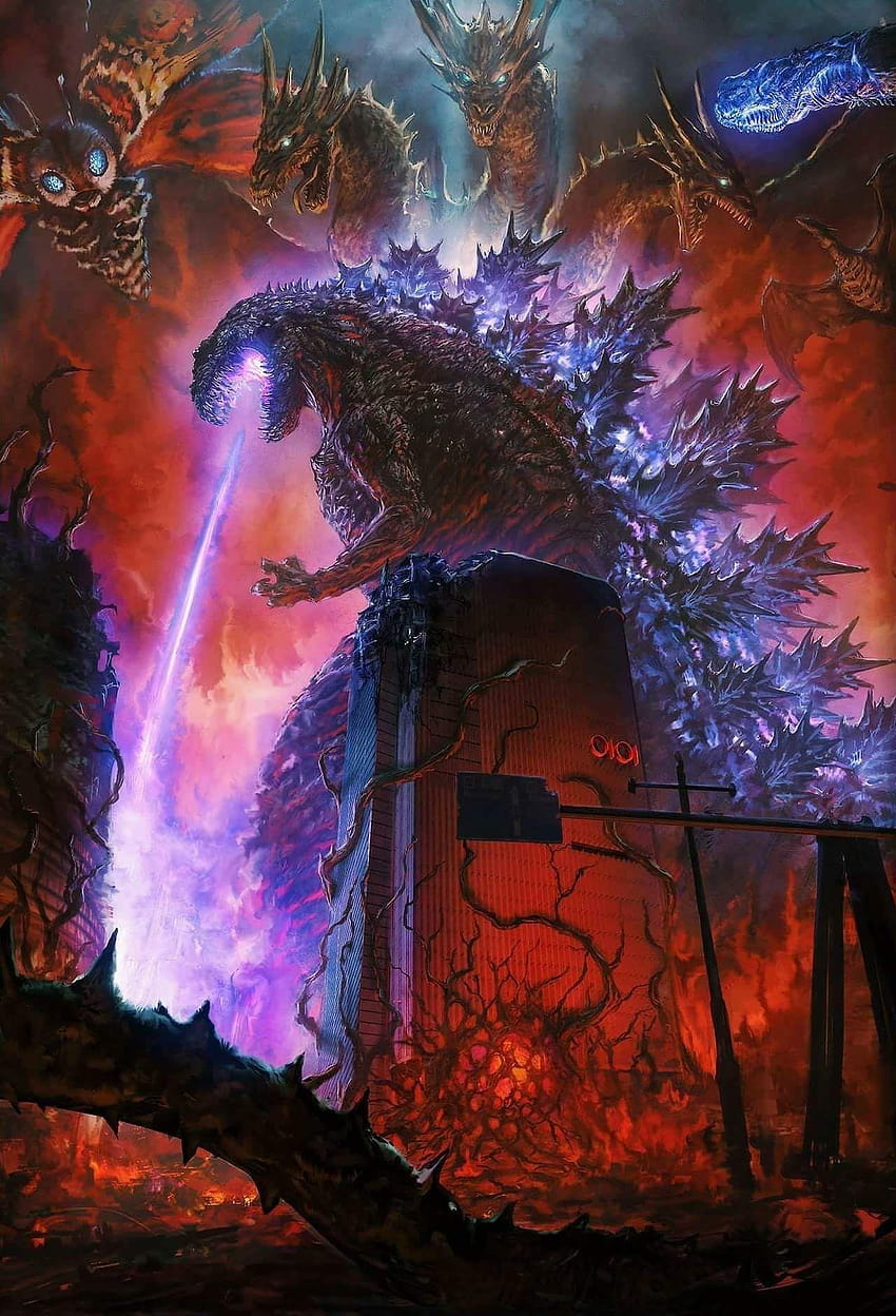 Shin Godzilla 2: Lazarus, yanan Godzilla HD telefon duvar kağıdı