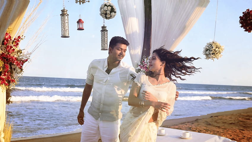 Theri Vijay Samantha Romantisches Liebespaar HD-Hintergrundbild