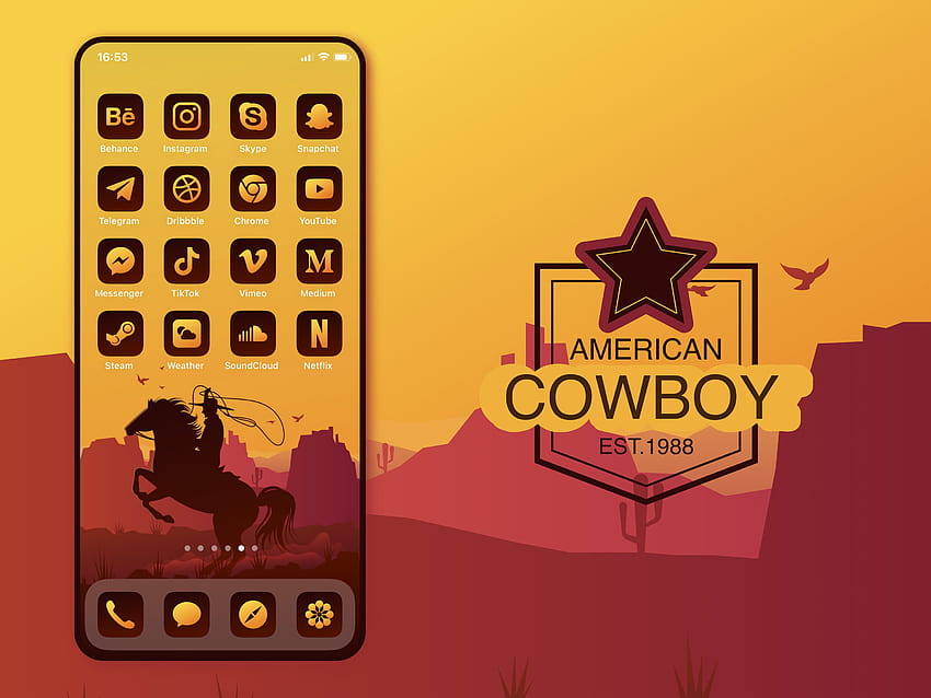 Ios 14 App Icons Pack Cowboy Western Theme Iphone HD wallpaper