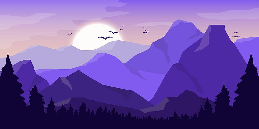 Montaña hermoso paisaje s vector diseño ilustración 2099719 Arte vectorial en Vecteezy, montaña vector fondo de pantalla