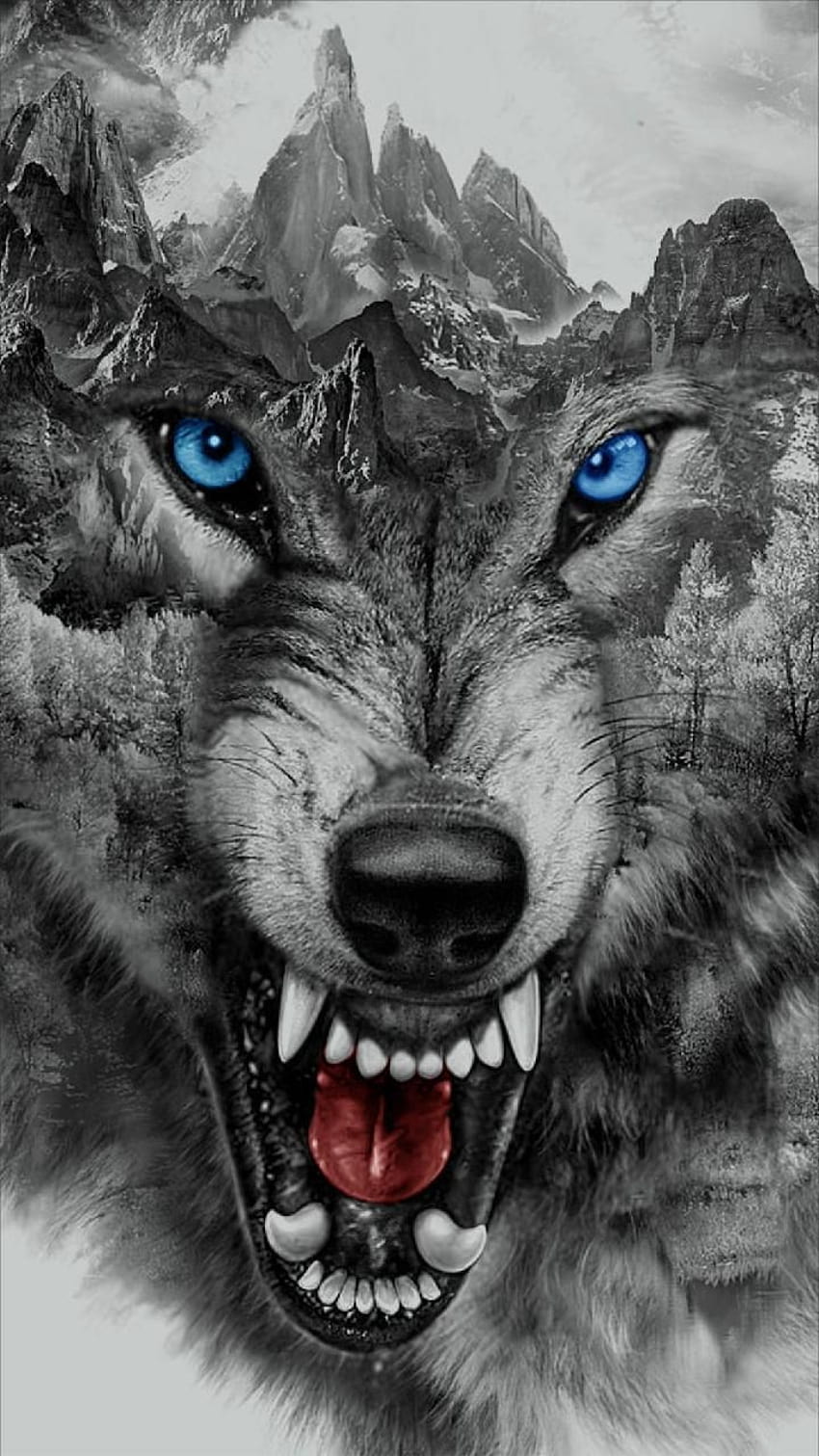Angry Wolf โดย georgekev ตอนนี้ เรียกดูรอยสักหมาป่านับล้าน วอลล์เปเปอร์โทรศัพท์ HD