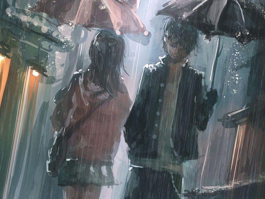 Samotni smutni chłopcy z anime, smutna para anime Tapeta HD
