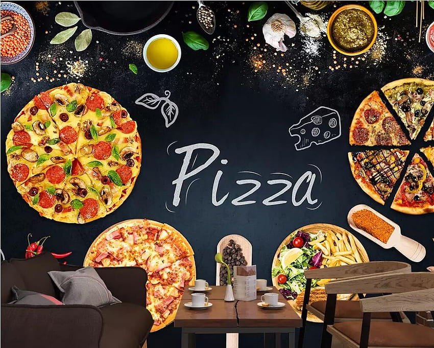Niestandardowy mural 3D osobowość pizza cukiernia tablica gazeta dekoracja piekarni malowanie tła ścienne Tapeta HD