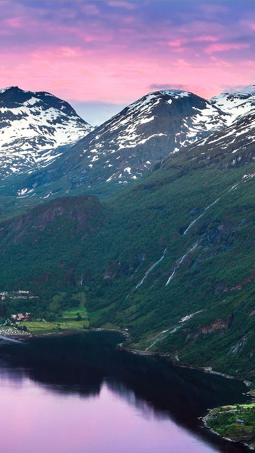 Norway, fjord, mountains, river, sky, OS, norway mobile HD phone wallpaper
