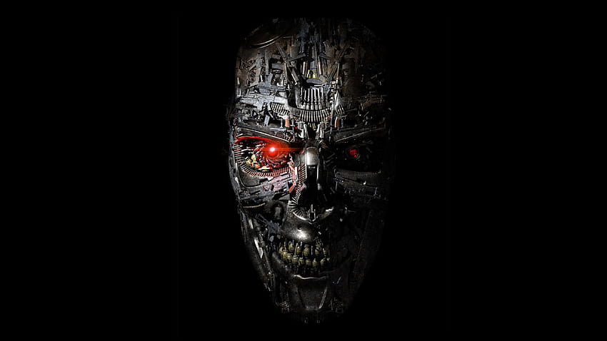Фонове Terminator Robot Genisys Skull Face Machine HD тапет