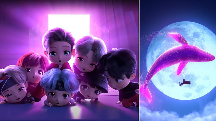 BTS lança 'Dream On' e ARMY não consegue manter a calma! Esperança e felicidade, o videoclipe animado TinyTAN está ganhando corações roxos de K papel de parede HD